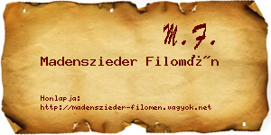 Madenszieder Filomén névjegykártya